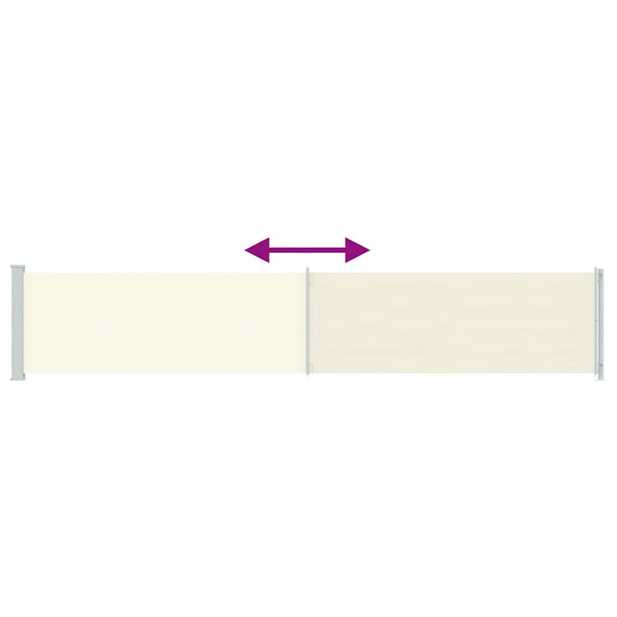 Patio Retractable Side Awning 117x614 cm Cream