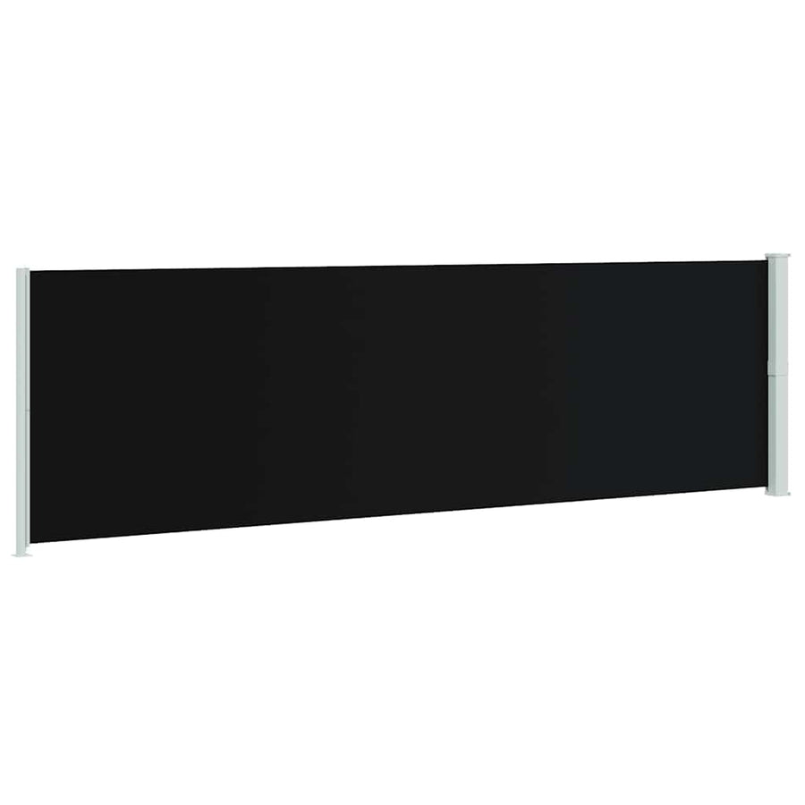 Patio Retractable Side Awning 180x614 cm Black