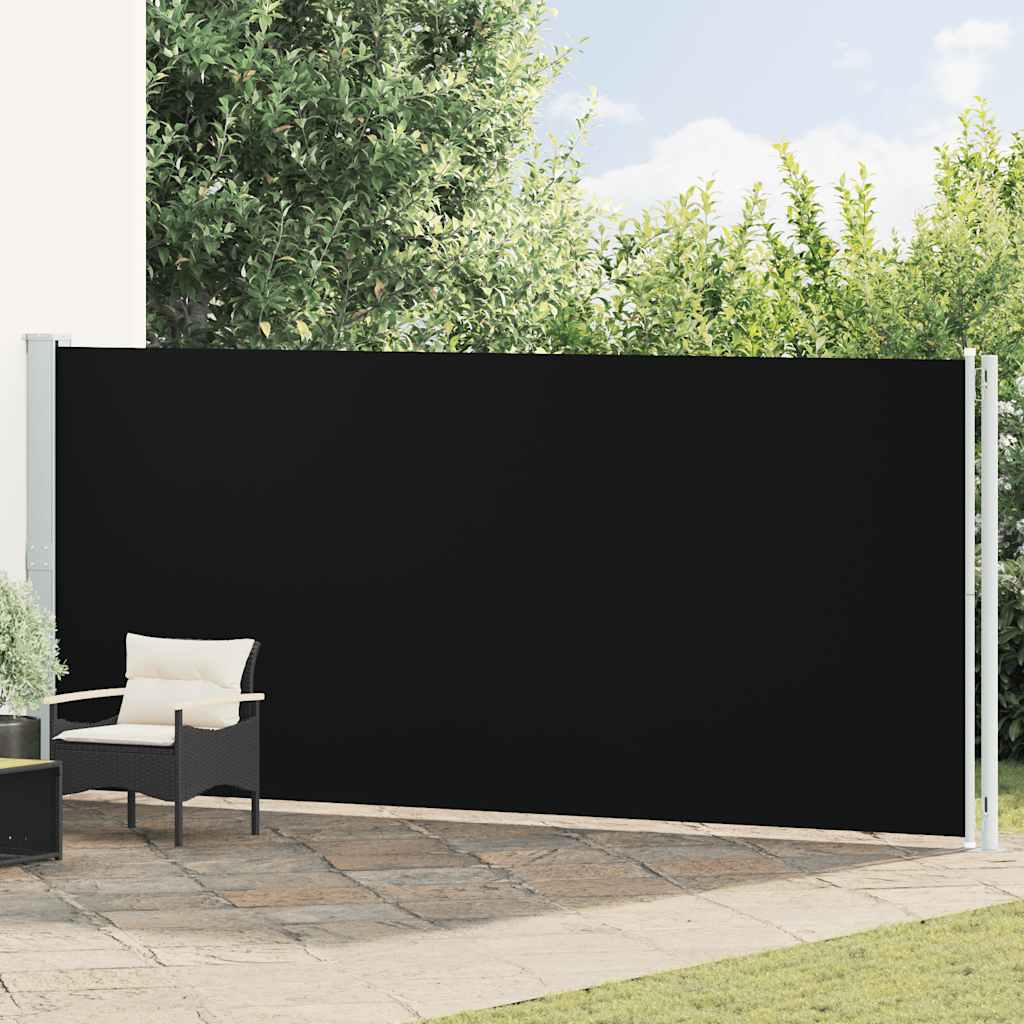 Patio Retractable Side Awning 180x600 cm Black