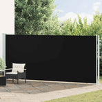 Patio Retractable Side Awning 180x614 cm Black