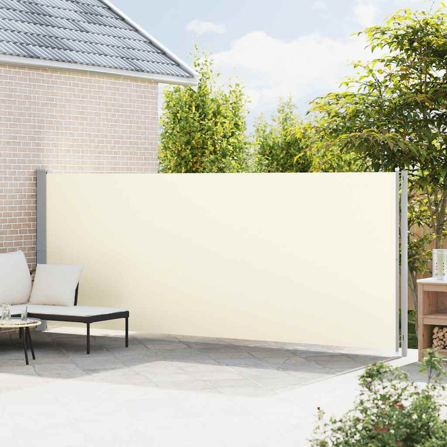 Patio Retractable Side Awning 180x614 cm Cream