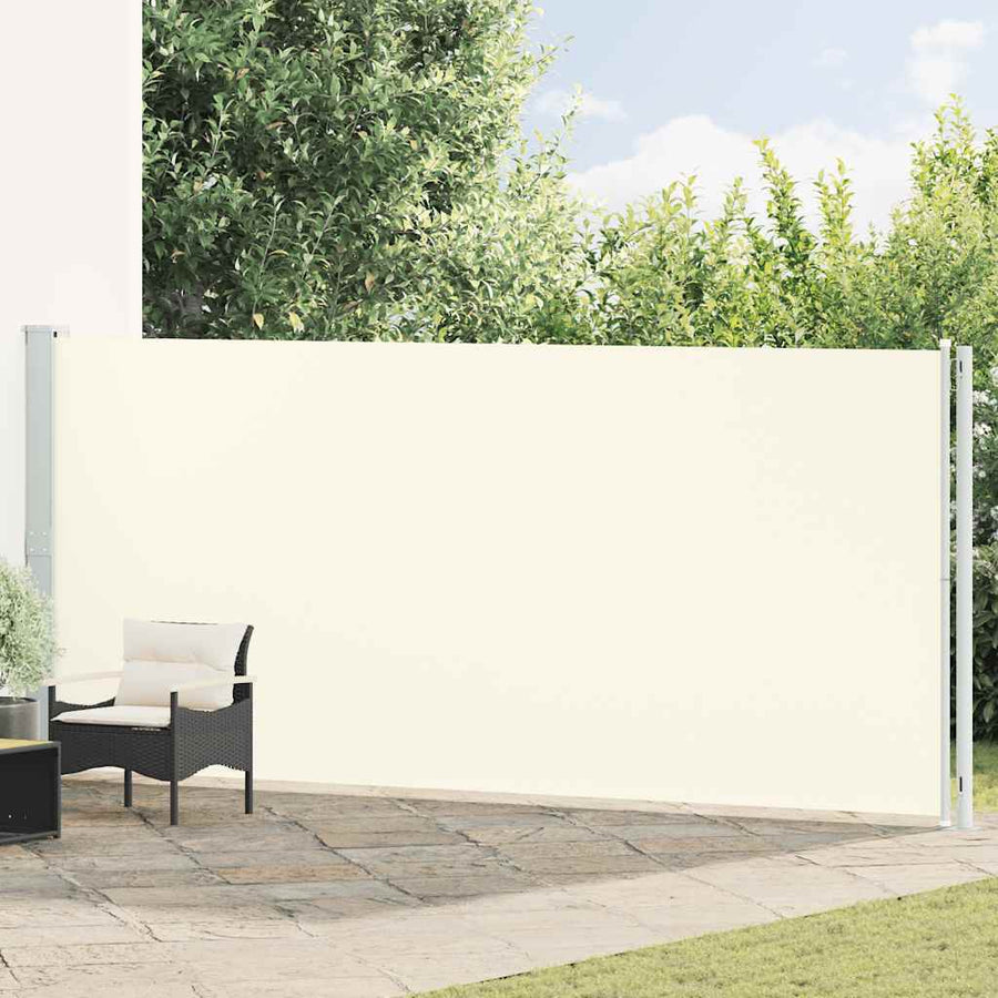 Patio Retractable Side Awning 180x614 cm Cream