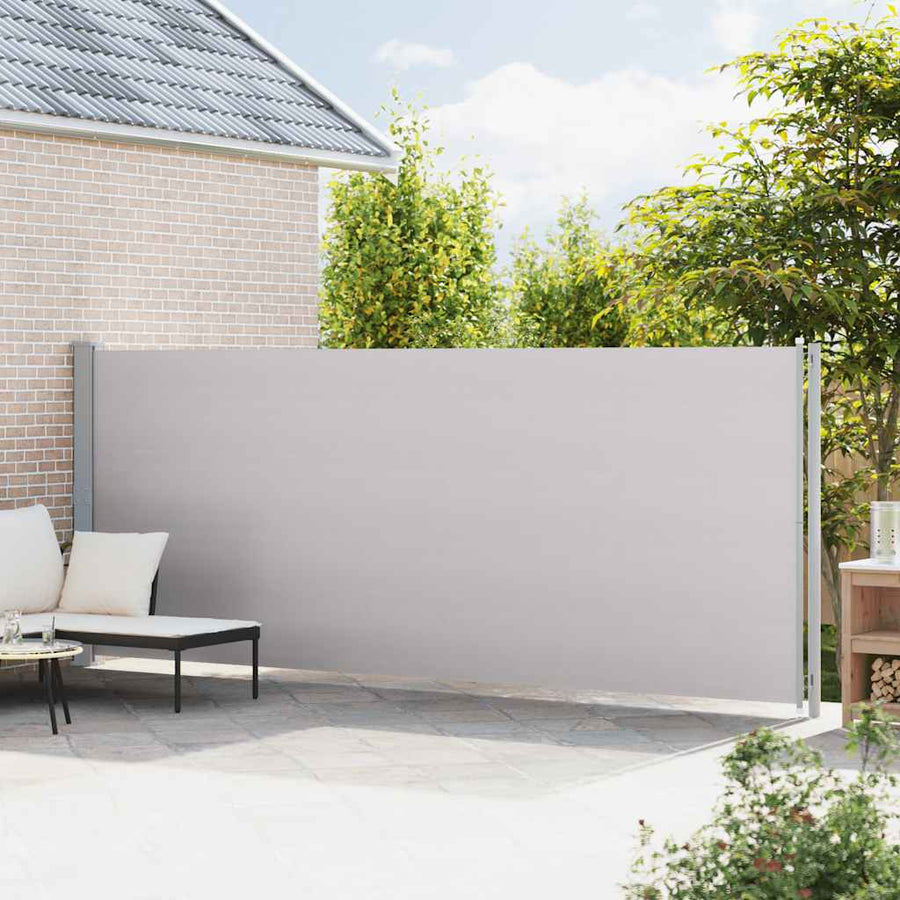 Patio Retractable Side Awning 180x614 cm Grey