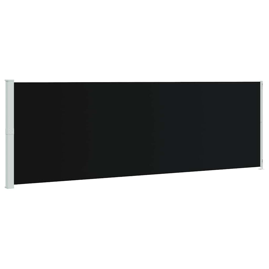Patio Retractable Side Awning 200x614 cm Black