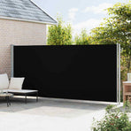 Patio Retractable Side Awning 200x614 cm Black