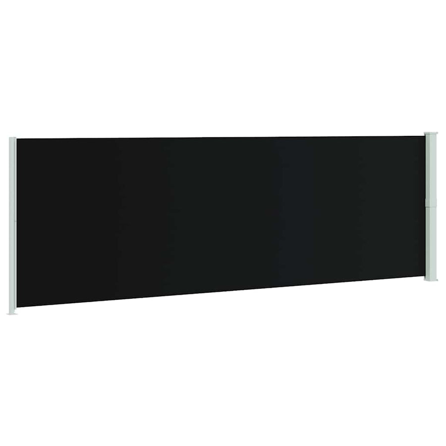 Patio Retractable Side Awning 200x614 cm Black
