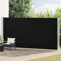 Patio Retractable Side Awning 200x614 cm Black