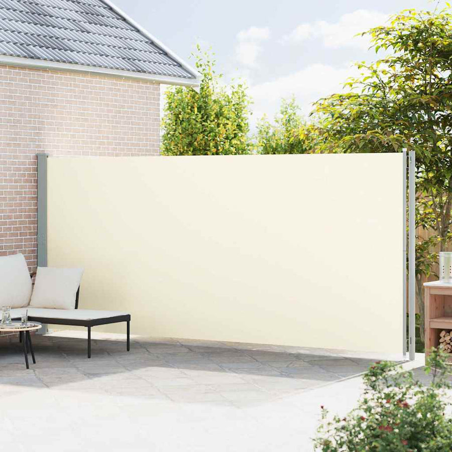 Patio Retractable Side Awning 200x614 cm Cream