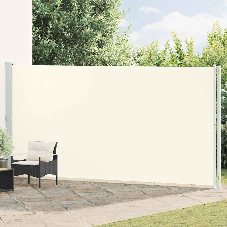 Patio Retractable Side Awning 200x614 cm Cream