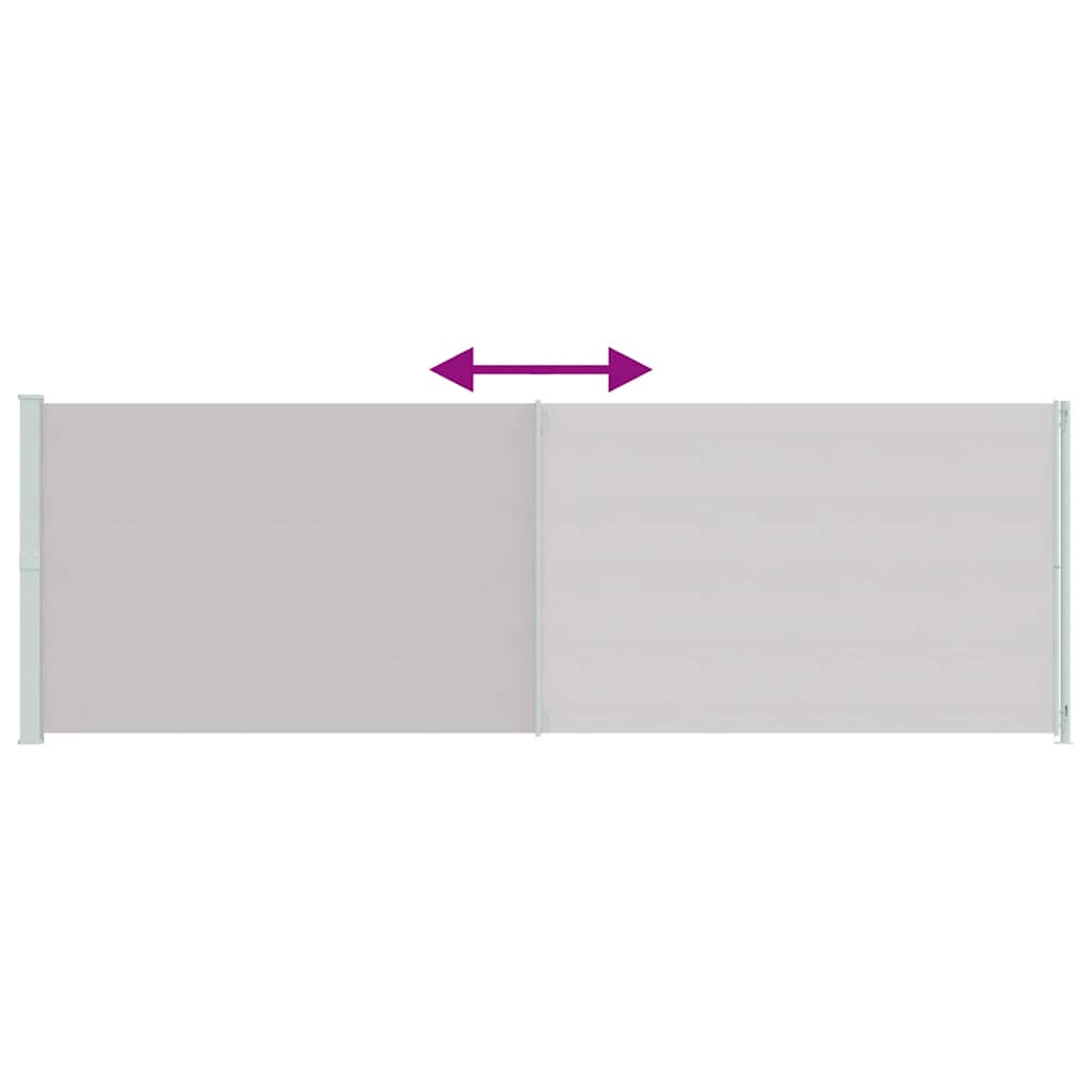 Patio Retractable Side Awning 200x614 cm Grey