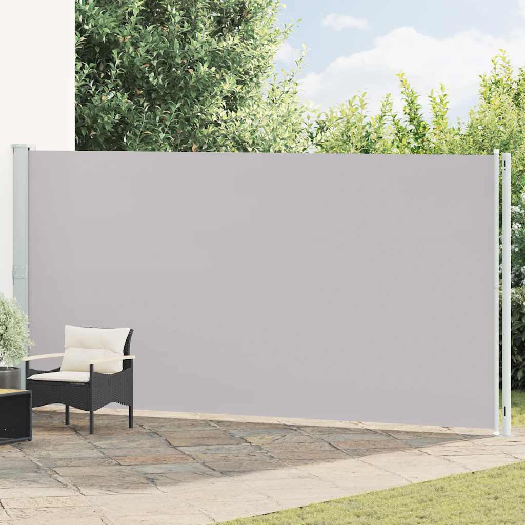 Patio Retractable Side Awning 200x614 cm Grey