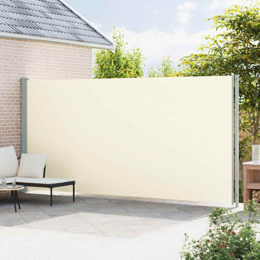 Patio Retractable Side Awning 220x614 cm Cream