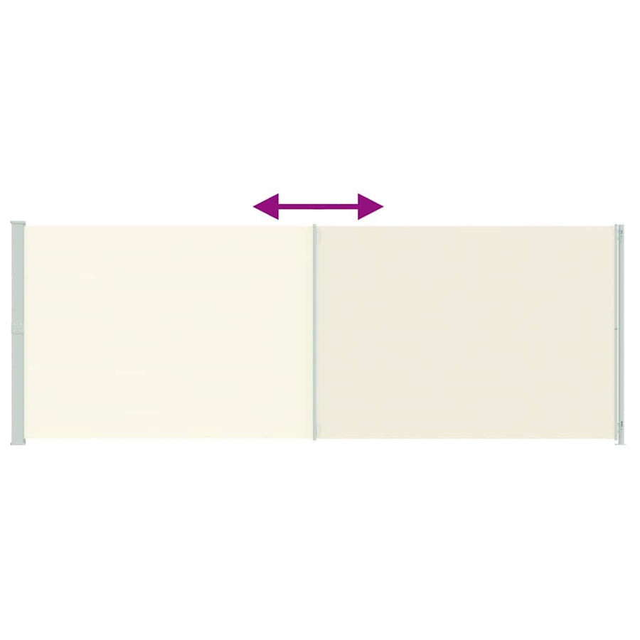 Patio Retractable Side Awning 220x614 cm Cream