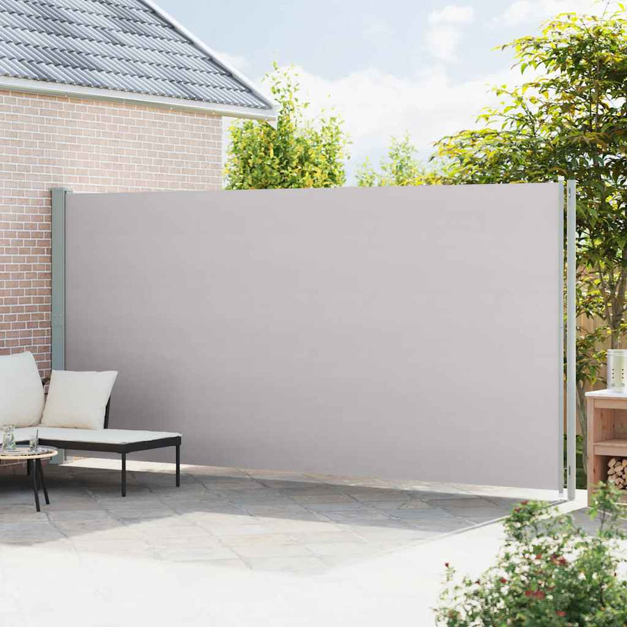 Patio Retractable Side Awning 220x614 cm Grey