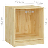 Bedside Cabinet 35.5x33.5x41.5 cm Solid Pinewood - Close-Up Angle