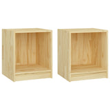 Bedside Cabinets 2 pcs 35.5x33.5x41.5 cm Solid Pinewood - Front View