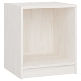 Bedside Cabinet White 35.5x33.5x41.5 cm Solid Pinewood - Front View