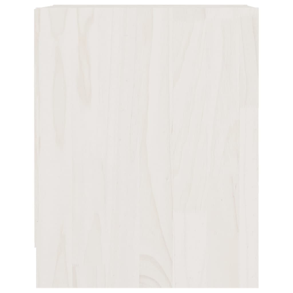 Bedside Cabinet White 35.5x33.5x41.5 cm Solid Pinewood