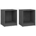 Bedside Cabinets 2 pcs Grey 35.5x33.5x41.5 cm Solid Pinewood