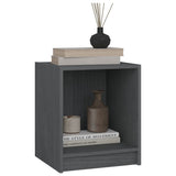 Bedside Cabinets 2 pcs Grey 35.5x33.5x41.5 cm Solid Pinewood - Top-Down View