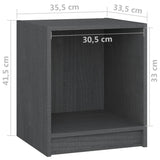 Bedside Cabinets 2 pcs Grey 35.5x33.5x41.5 cm Solid Pinewood - Extra Image