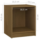 Bedside Cabinet Honey Brown 35.5x33.5x41.5 cm Solid Pinewood - Close-Up Angle