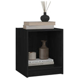 Bedside Cabinet Black 35.5x33.5x41.5 cm Solid Pinewood - Side View