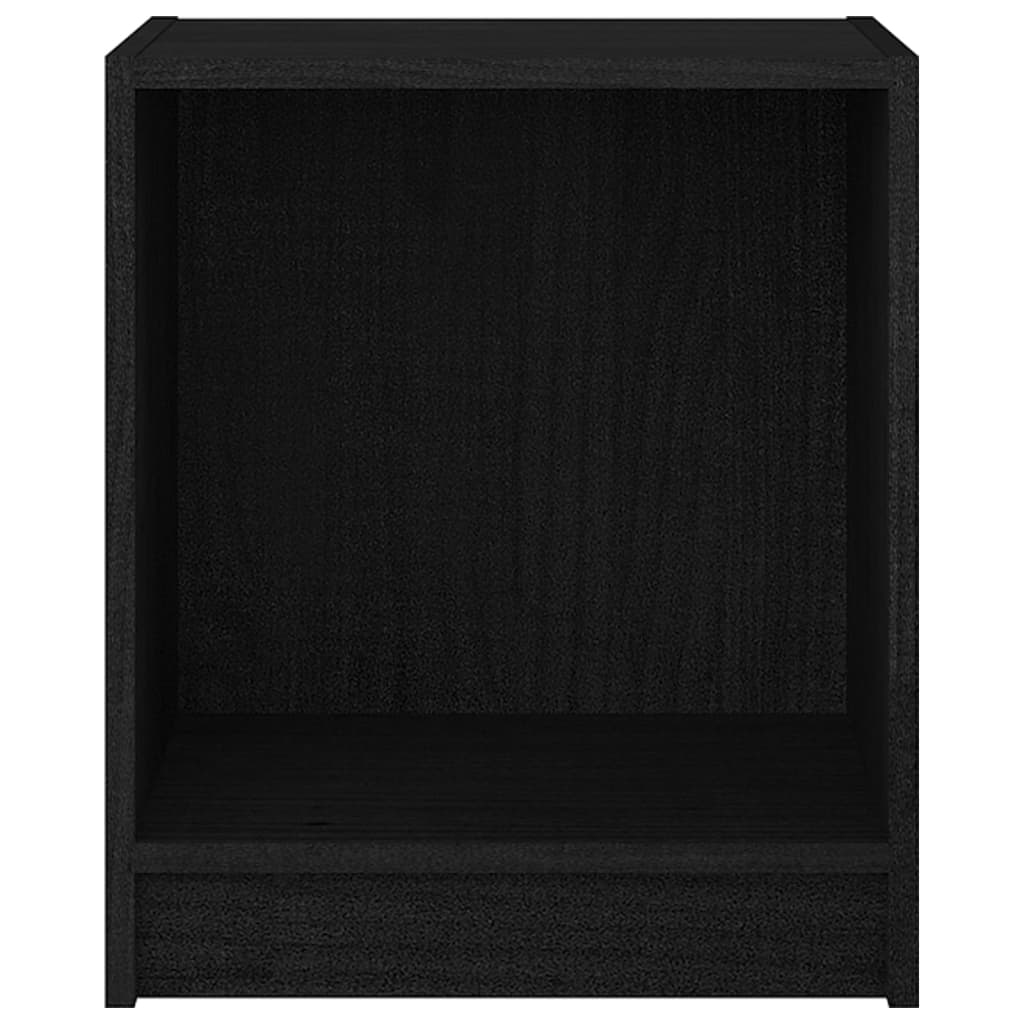 Bedside Cabinet Black 35.5x33.5x41.5 cm Solid Pinewood