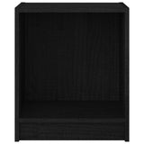 Bedside Cabinet Black 35.5x33.5x41.5 cm Solid Pinewood - Top-Down View