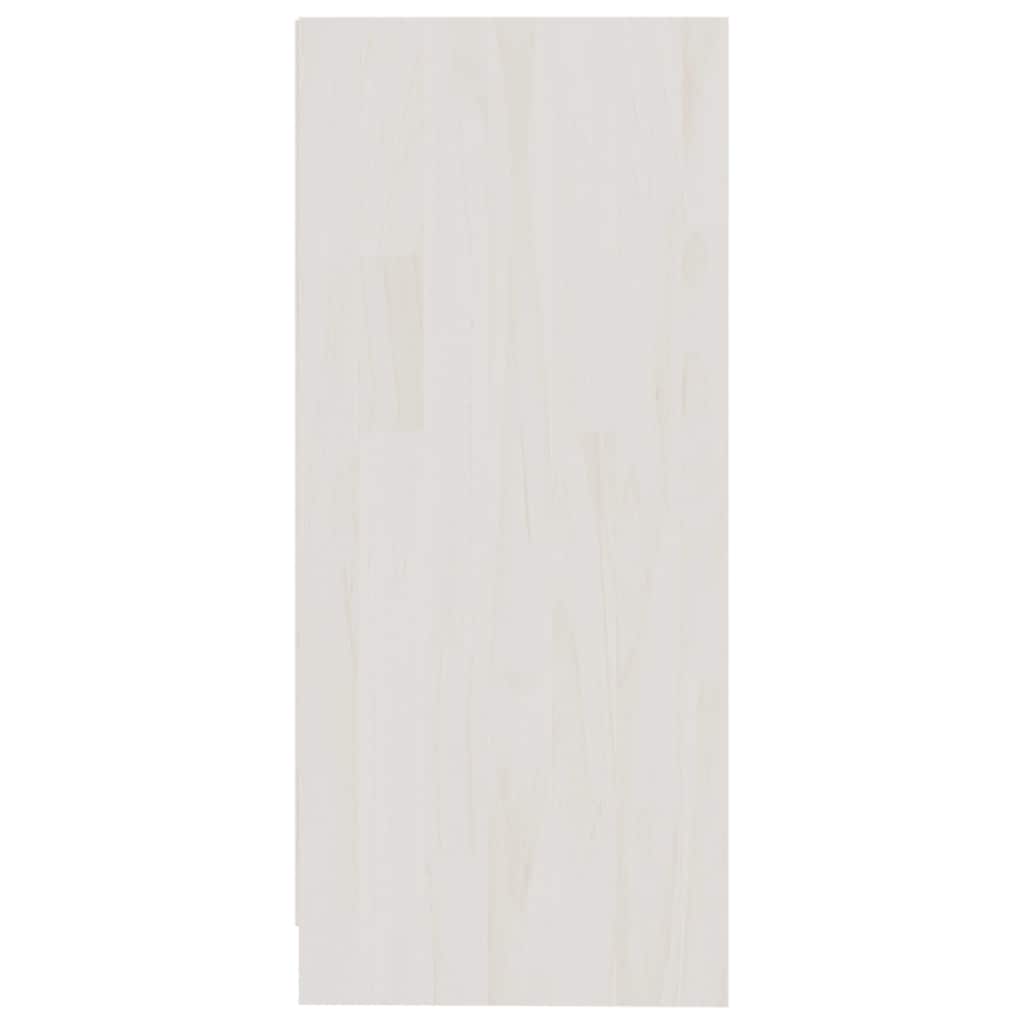 Side Cabinet White 35.5x33.5x76 cm Solid Pinewood