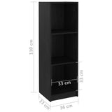Book Cabinet/Room Divider Black 36x33x110 cm Solid Pinewood