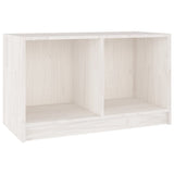 TV Cabinet White 70x33x42 cm Solid Pinewood - Front View