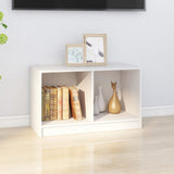 TV Cabinet White 70x33x42 cm Solid Pinewood - Side View