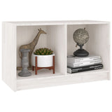 TV Cabinet White 70x33x42 cm Solid Pinewood - Top-Down View