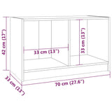 TV Cabinet White 70x33x42 cm Solid Pinewood - Low Angle