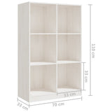Book Cabinet White 70x33x110 cm Solid Pinewood - Low Angle