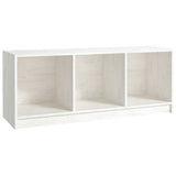 TV Cabinet White 104x33x41 cm Solid Pinewood - Front View