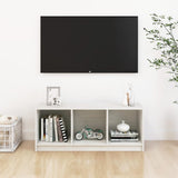 TV Cabinet White 104x33x41 cm Solid Pinewood - Side View