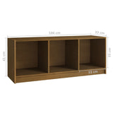 TV Cabinet Honey Brown 104x33x41 cm Solid Pinewood - Low Angle