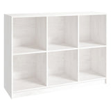 Book Cabinet White 104x33x76 cm Solid Pinewood