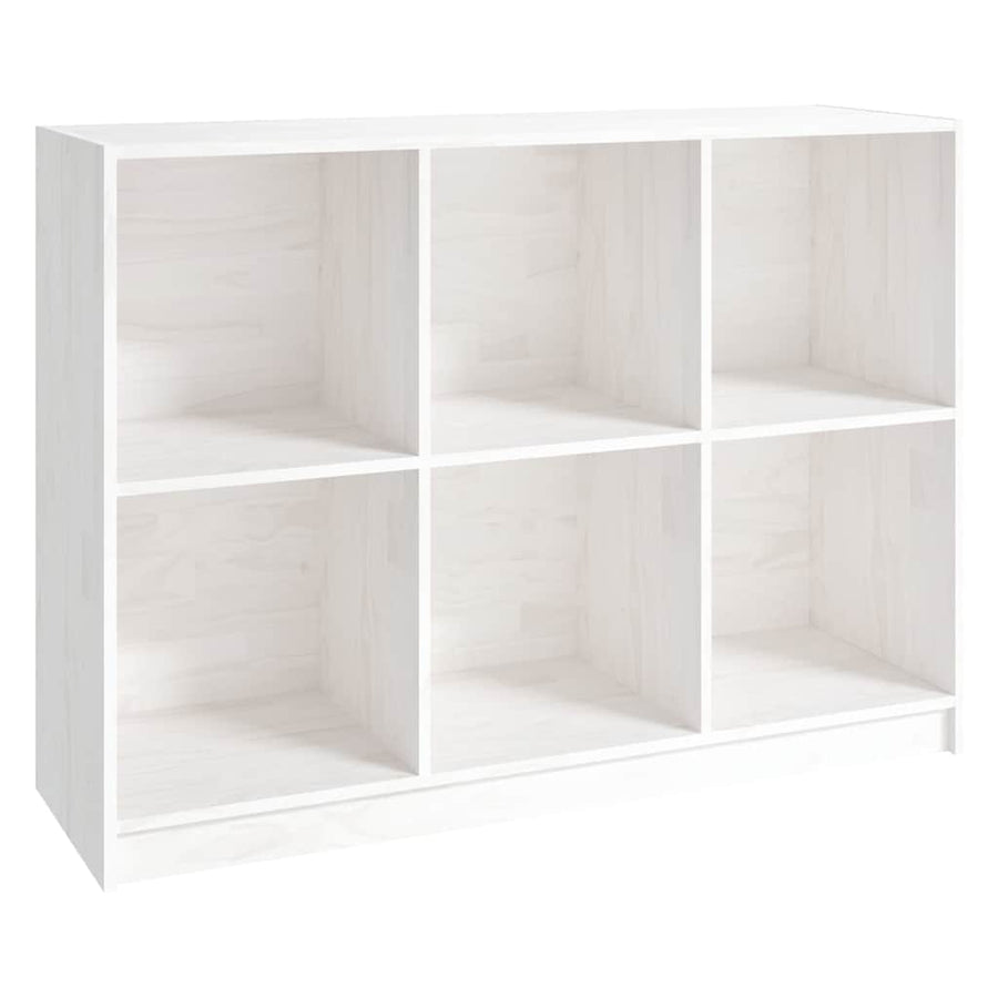 Book Cabinet White 104x33x76 cm Solid Pinewood