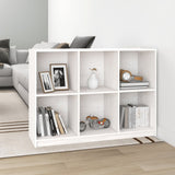 Book Cabinet White 104x33x76 cm Solid Pinewood - Side View