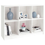 Book Cabinet White 104x33x76 cm Solid Pinewood - Top-Down View