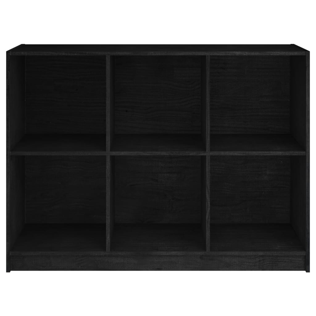 Book Cabinet Black 104x33x76 cm Solid Pinewood