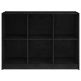 Book Cabinet Black 104x33x76 cm Solid Pinewood - Side View