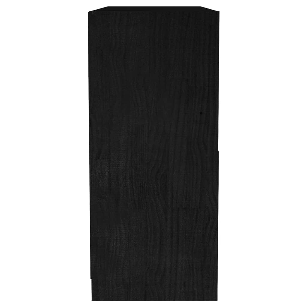 Book Cabinet Black 104x33x76 cm Solid Pinewood