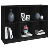 Book Cabinet Black 104x33x76 cm Solid Pinewood