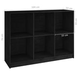 Book Cabinet Black 104x33x76 cm Solid Pinewood - Low Angle