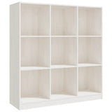 Book Cabinet/Room Divider White 104x33.5x110 cm Solid Pinewood - Front View