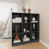 Book Cabinet/Room Divider Grey 104x33.5x110 cm Solid Pinewood - Side View